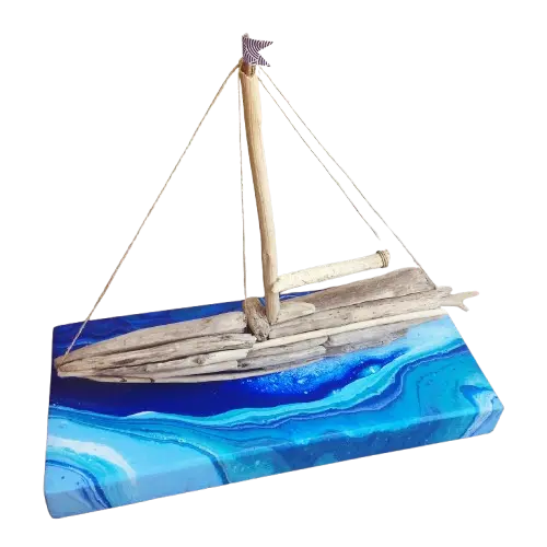 Œuvre unique en bois flottés Élise Gonthier